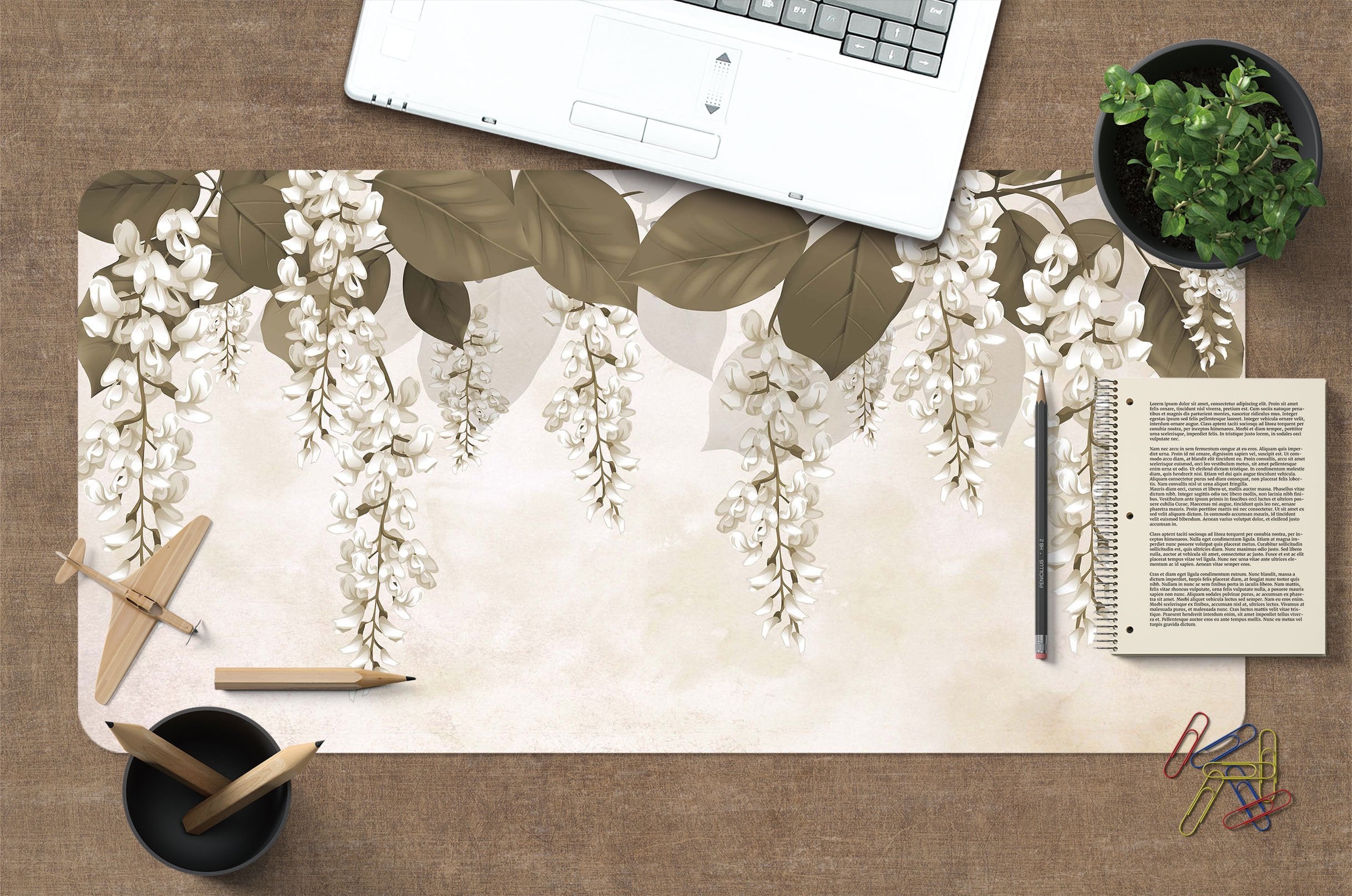 3D Fishing Flower 110 Desk Mat Mat AJ Creativity Home