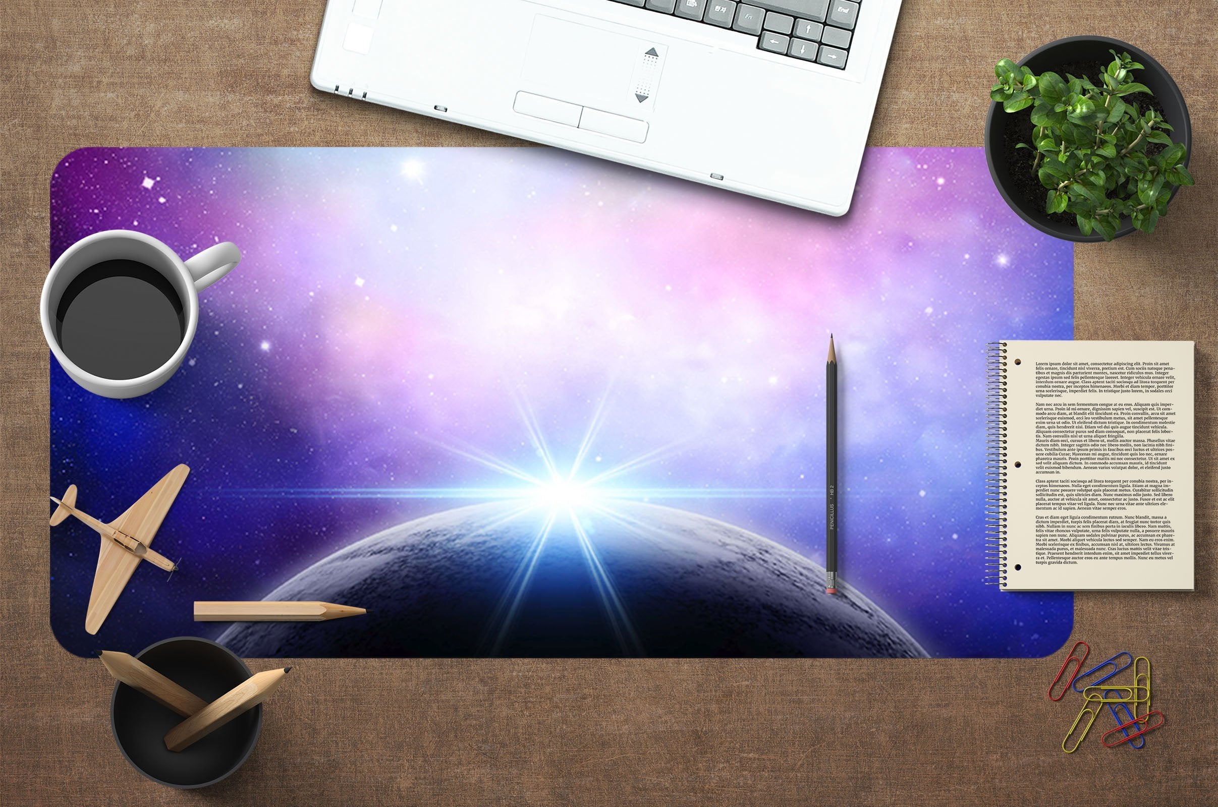 3D Milky Way Planet 025 Desk Mat Mat AJ Creativity Home