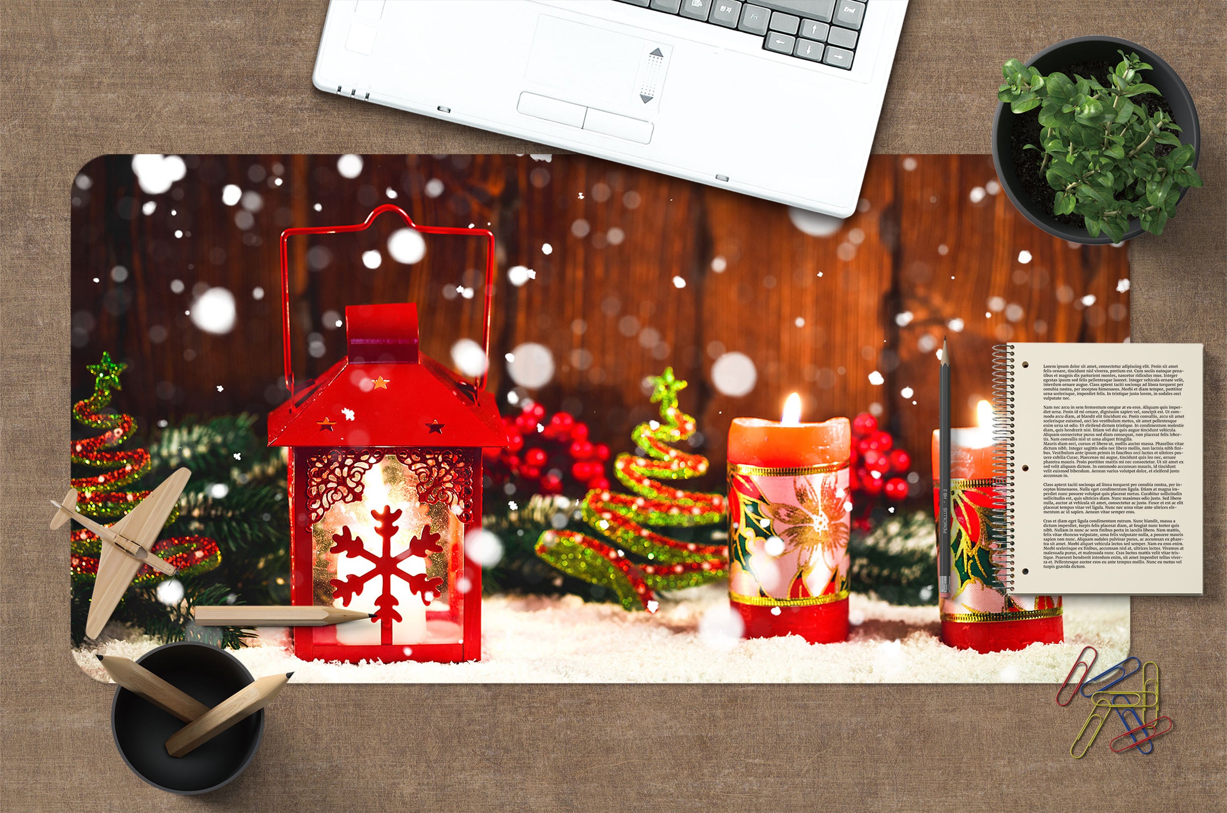 3D Snow Lamp 53211 Christmas Desk Mat Xmas