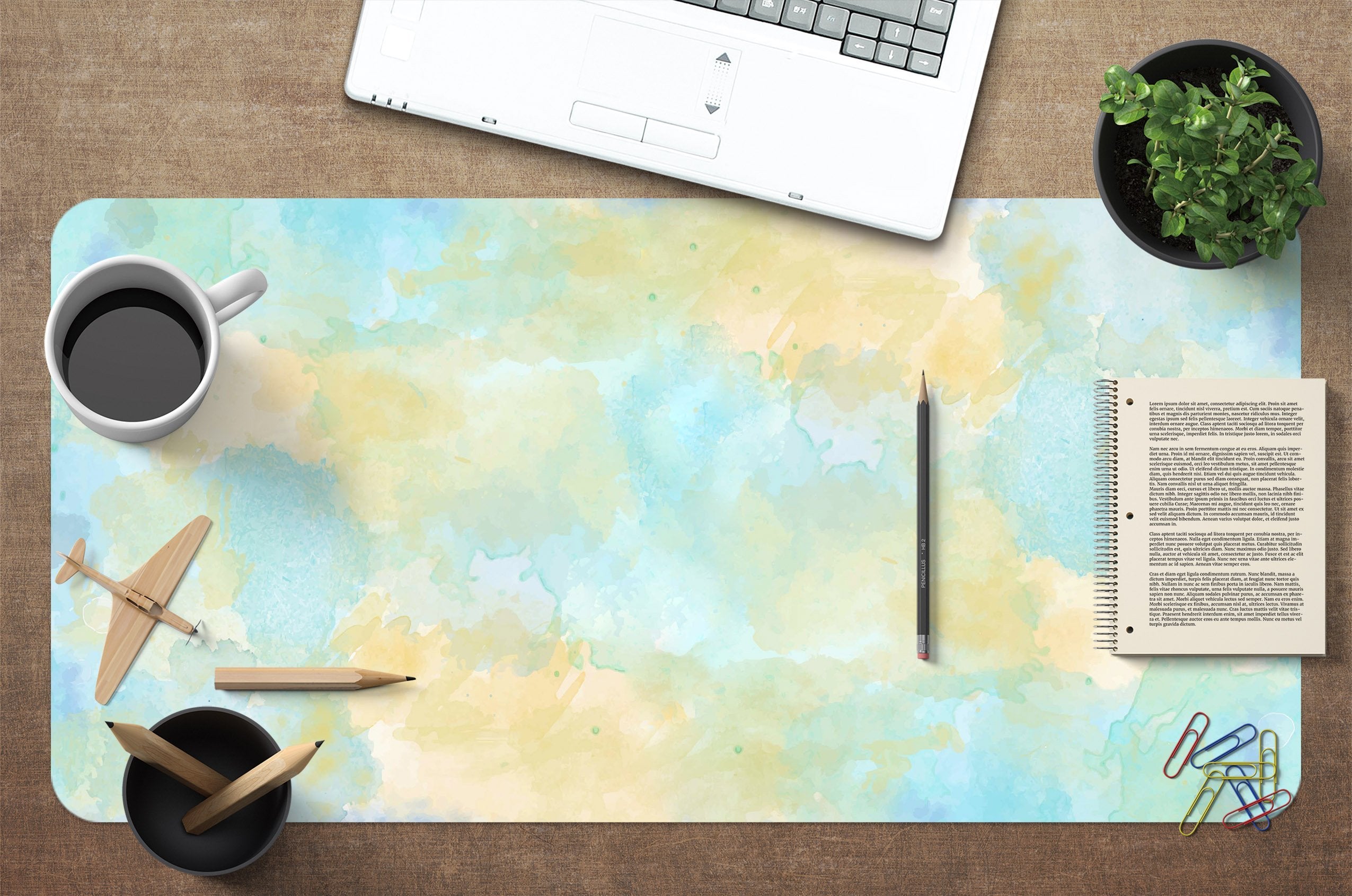 3D Watercolor Gradient 198 Desk Mat Mat AJ Creativity Home