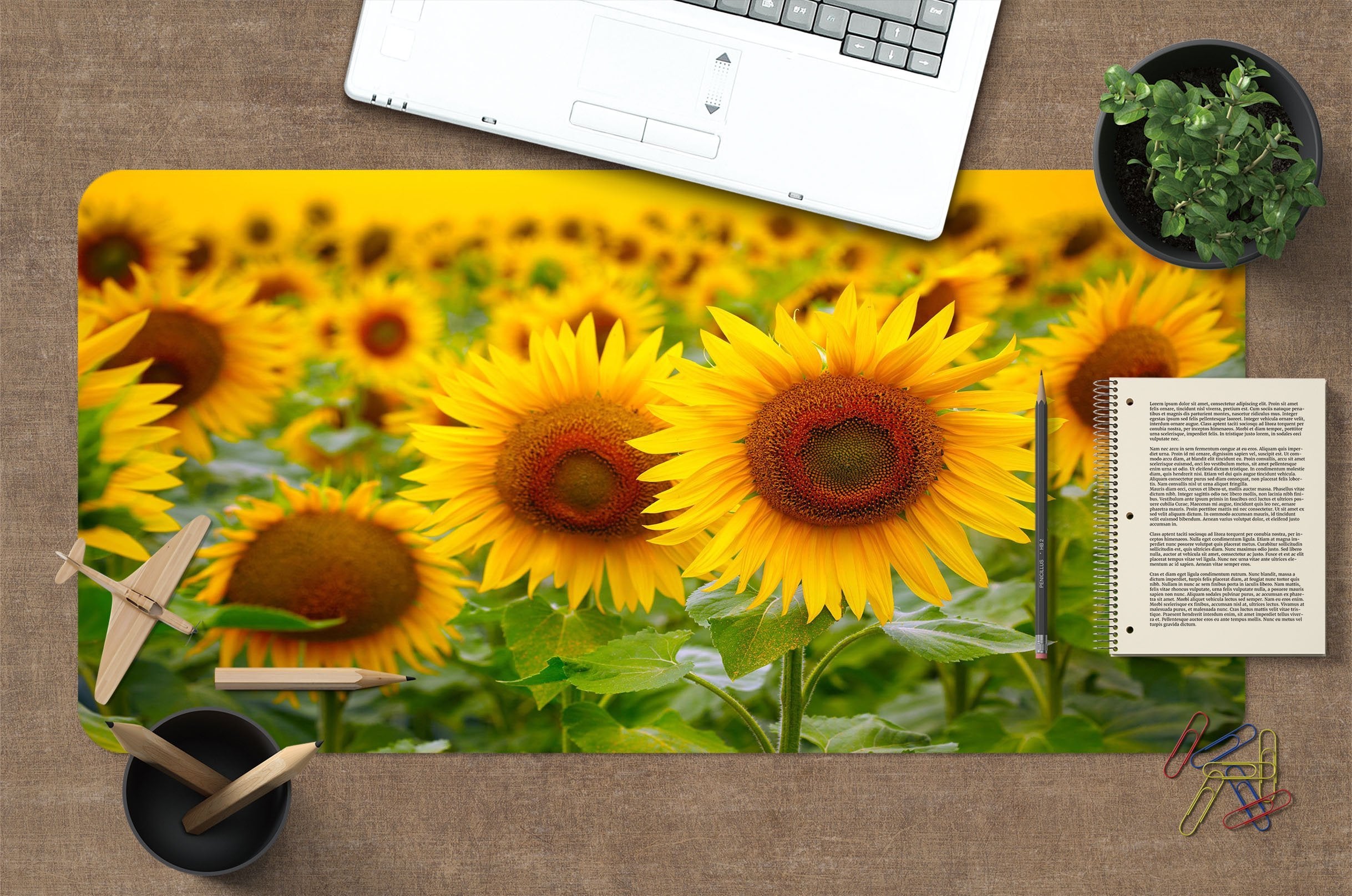 3D Sunflower Tussock 124 Desk Mat Mat AJ Creativity Home