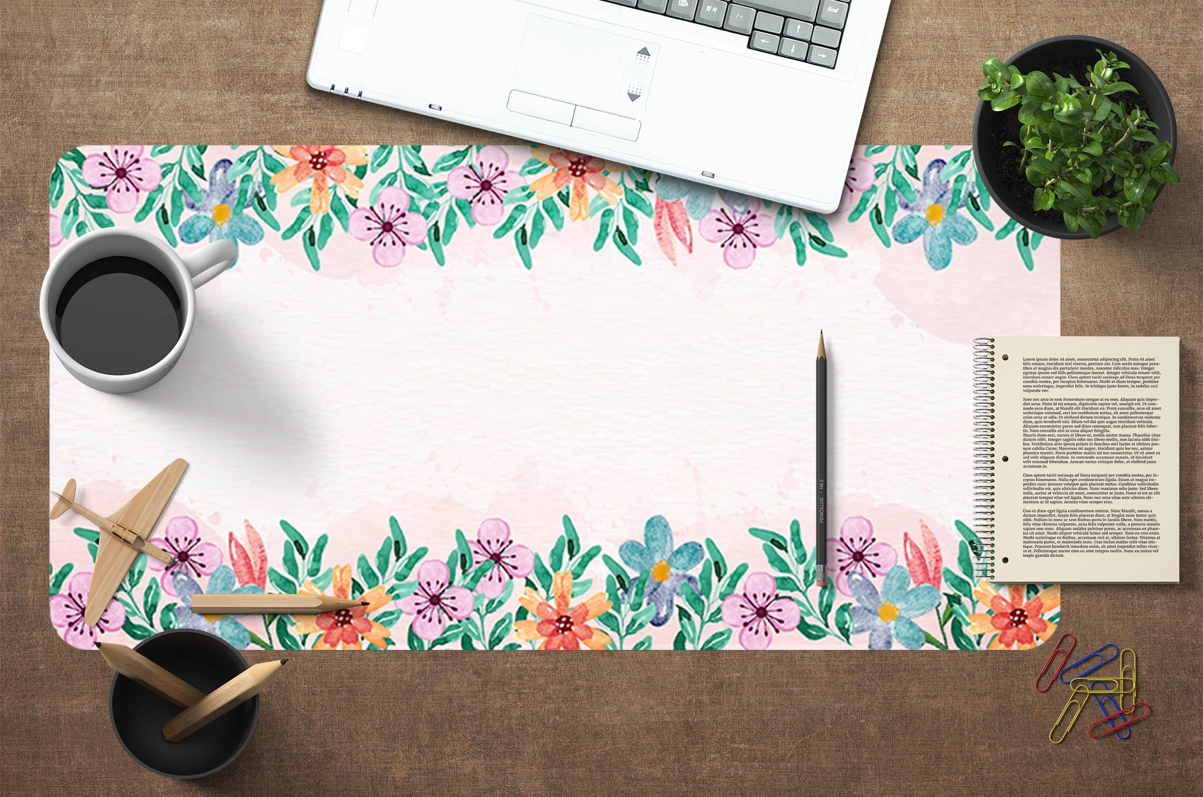 3D Surrounding Flowers 065 Desk Mat Mat AJ Creativity Home