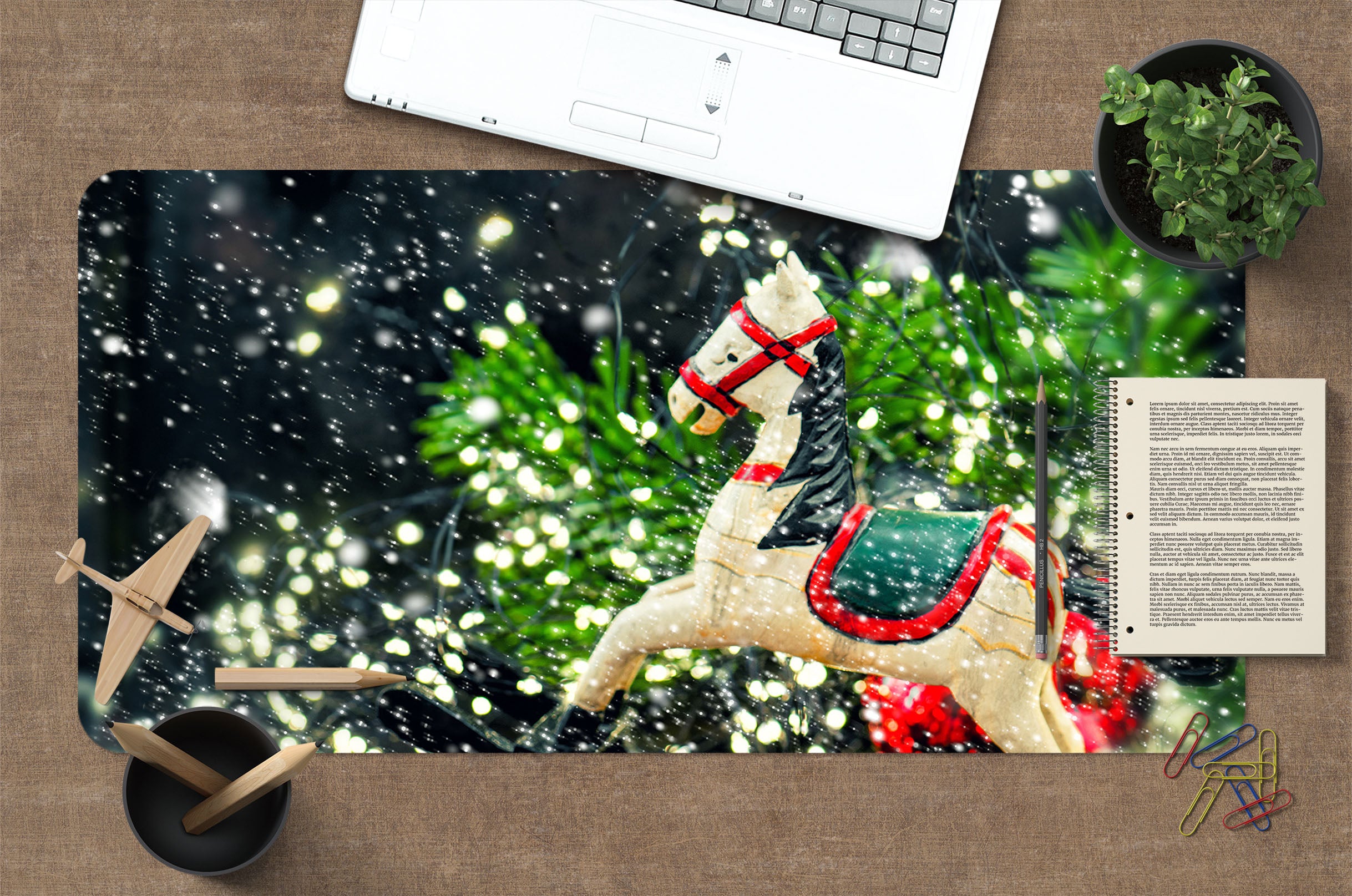 3D Tree Trojan Horse 53187 Christmas Desk Mat Xmas