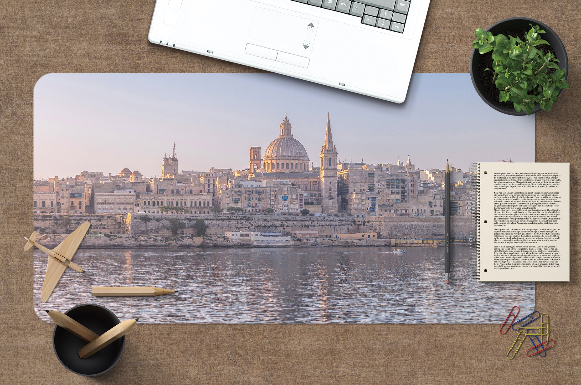 3D Castle Building 7740 Assaf Frank Desk Mat