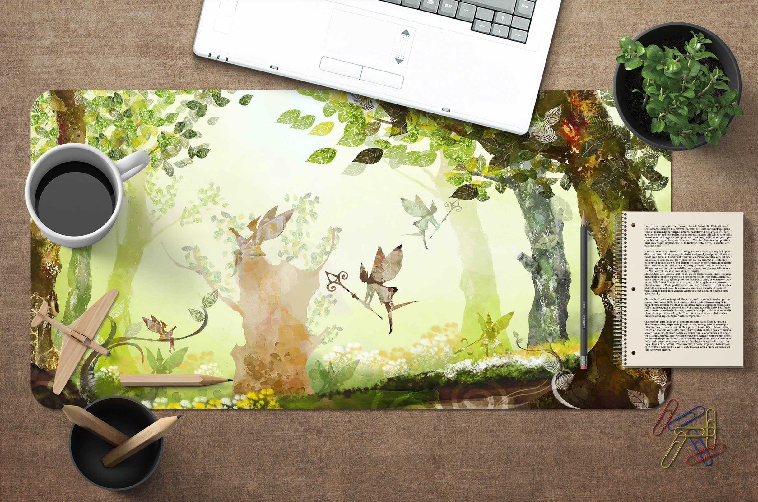 3D Cartoon Woods 050 Desk Mat Mat AJ Creativity Home