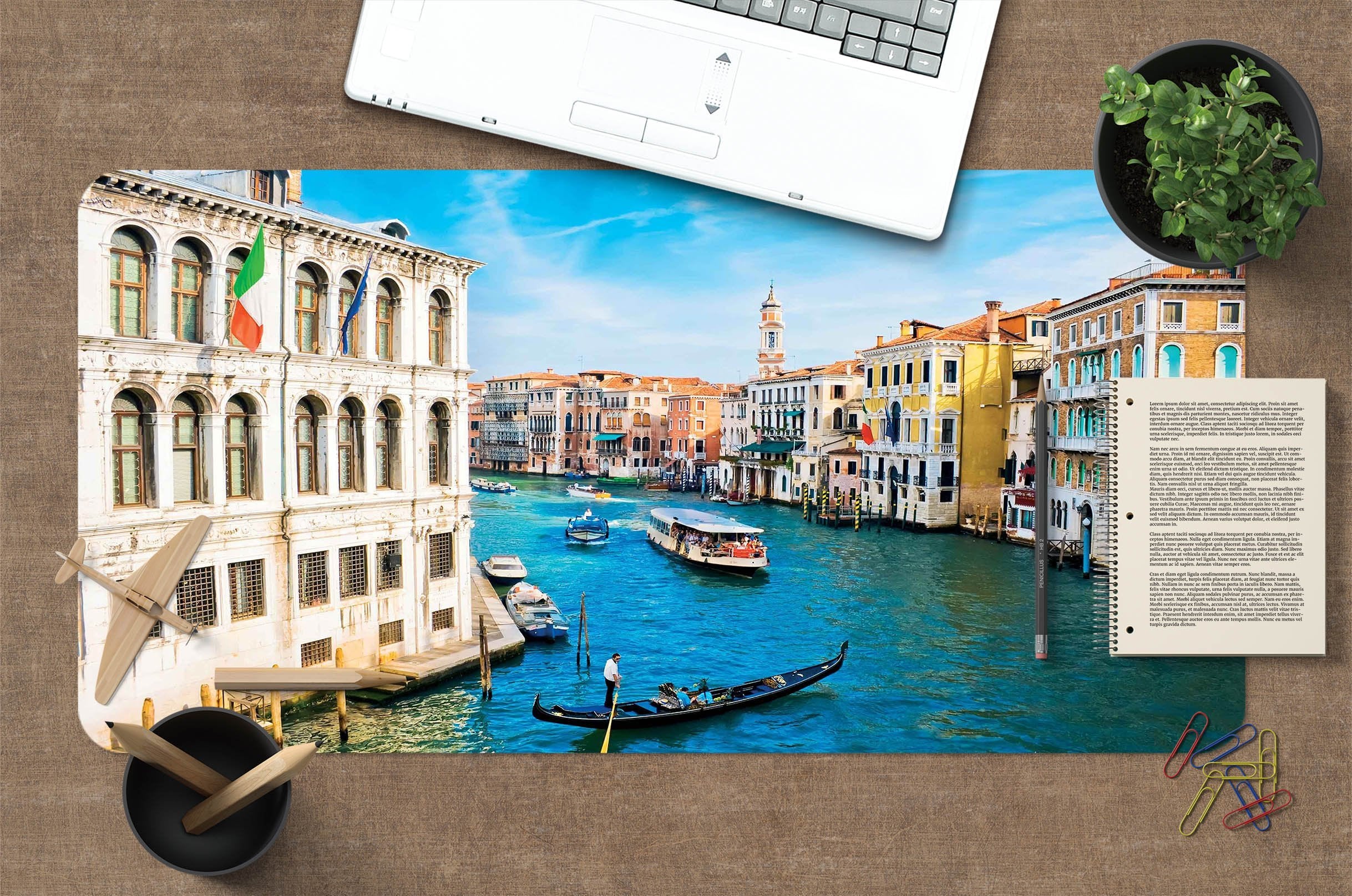 3D Venice Town 180 Desk Mat Mat AJ Creativity Home