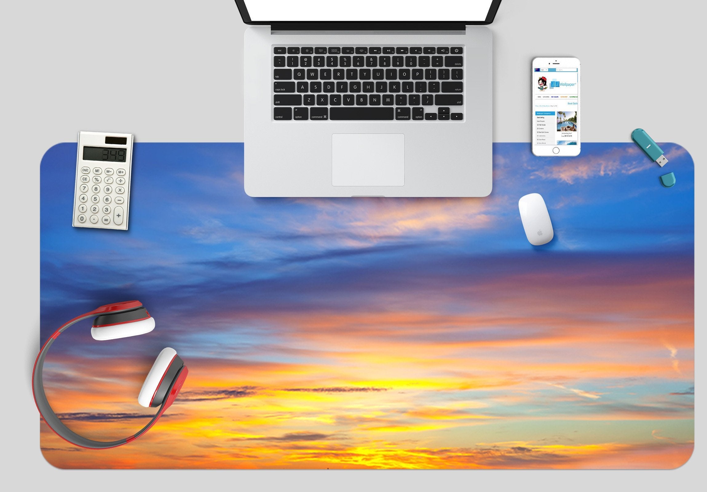3D Sky Sunset 016 Desk Mat Mat AJ Creativity Home