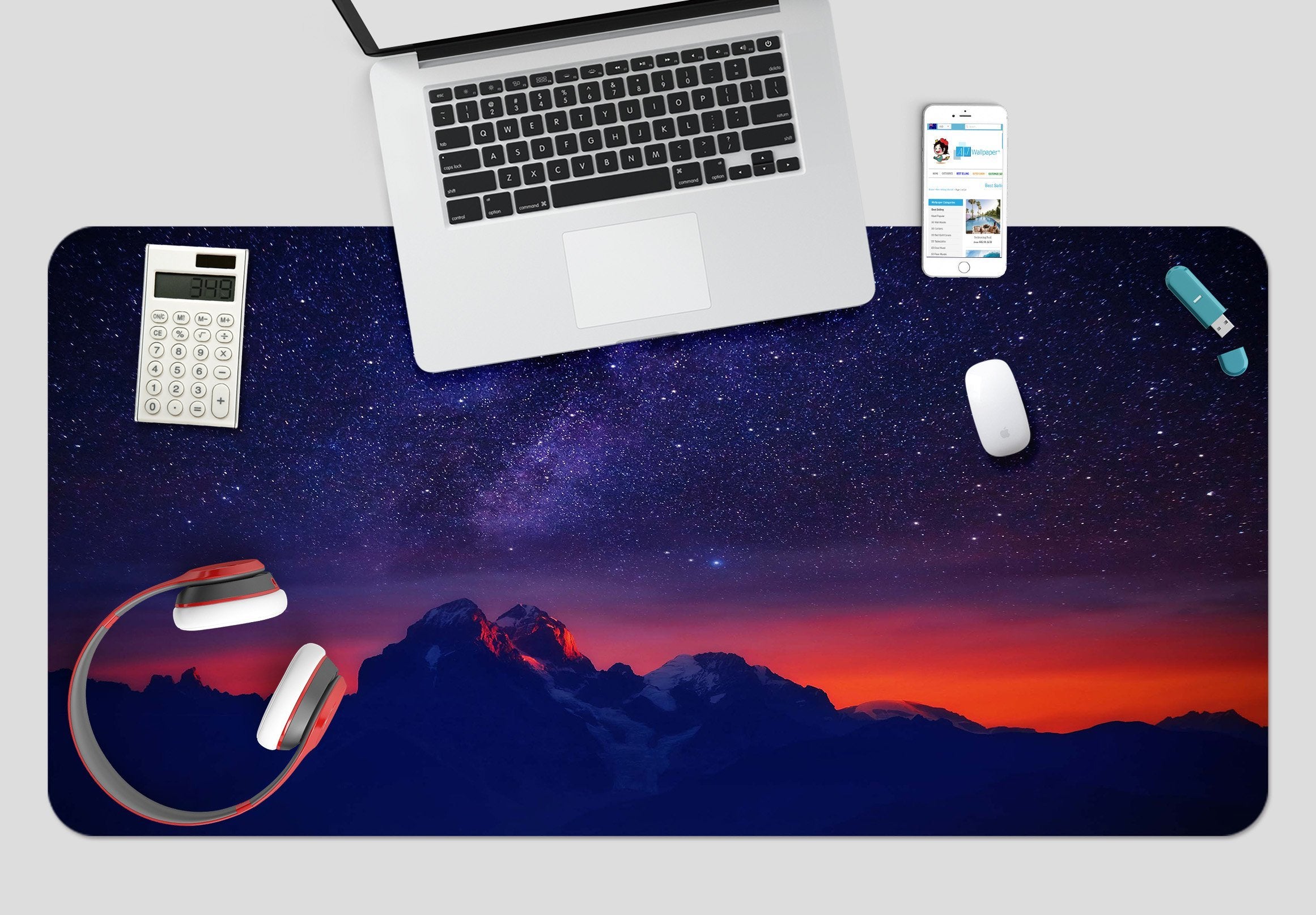 3D Night Mountain 173 Desk Mat Mat AJ Creativity Home