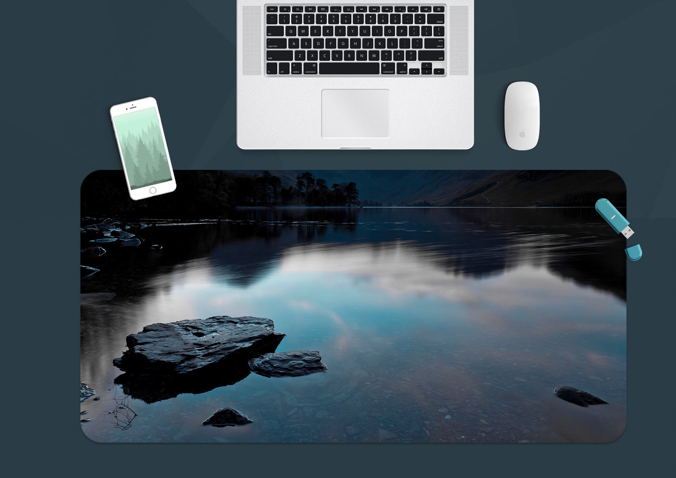 3D Stone Lake 7720 Assaf Frank Desk Mat