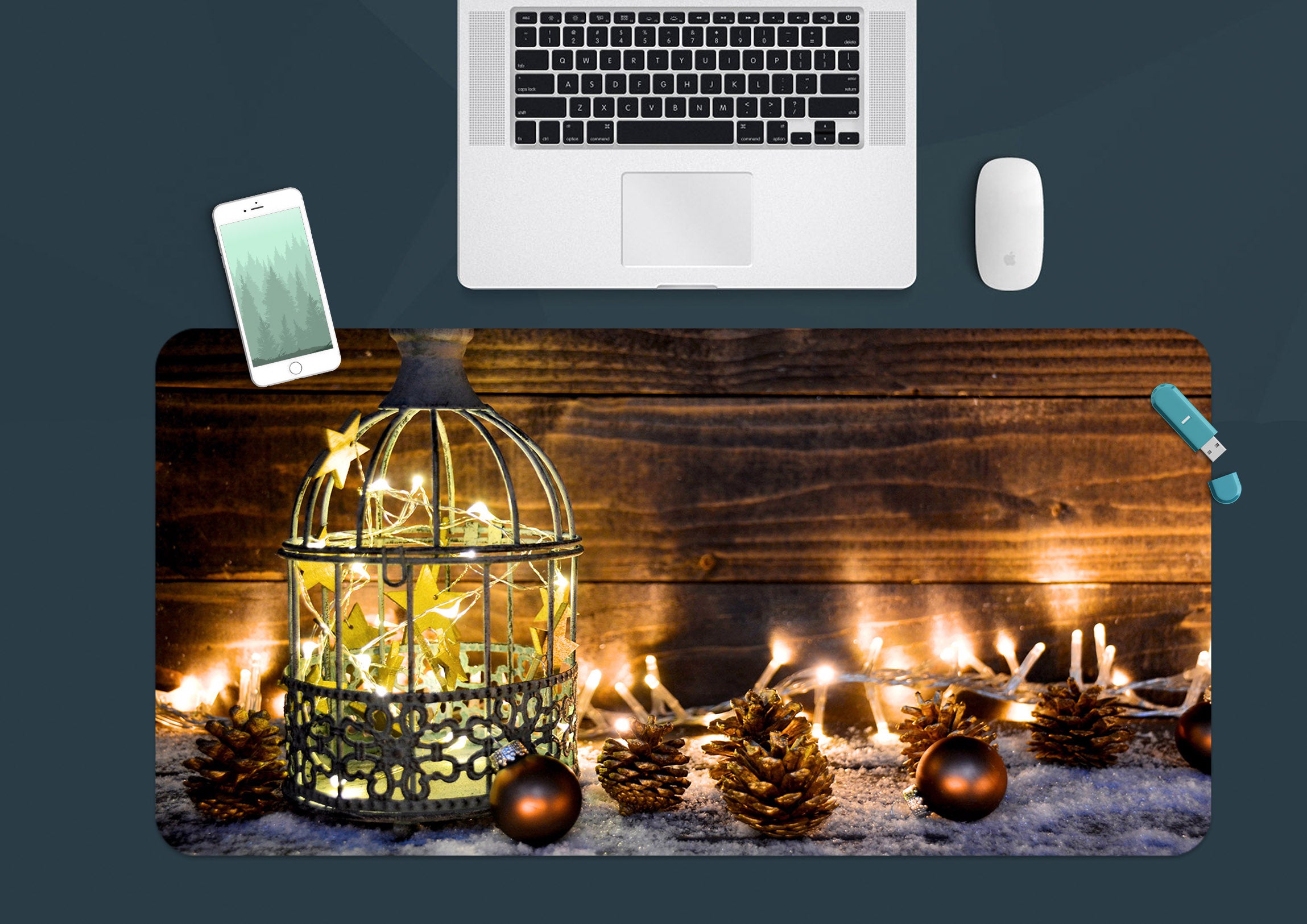 3D Light Pineta 53236 Christmas Desk Mat Xmas