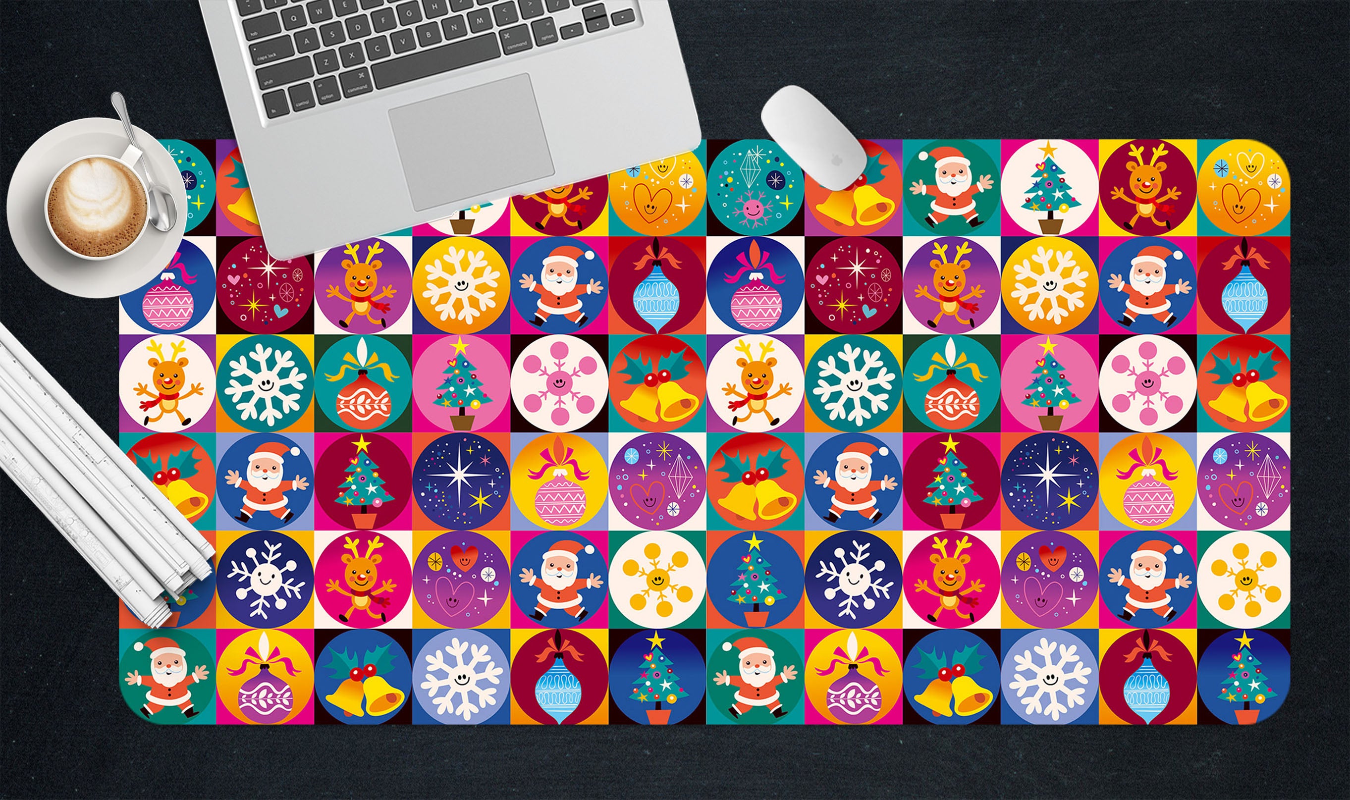 3D Color Circle 53178 Christmas Desk Mat Xmas
