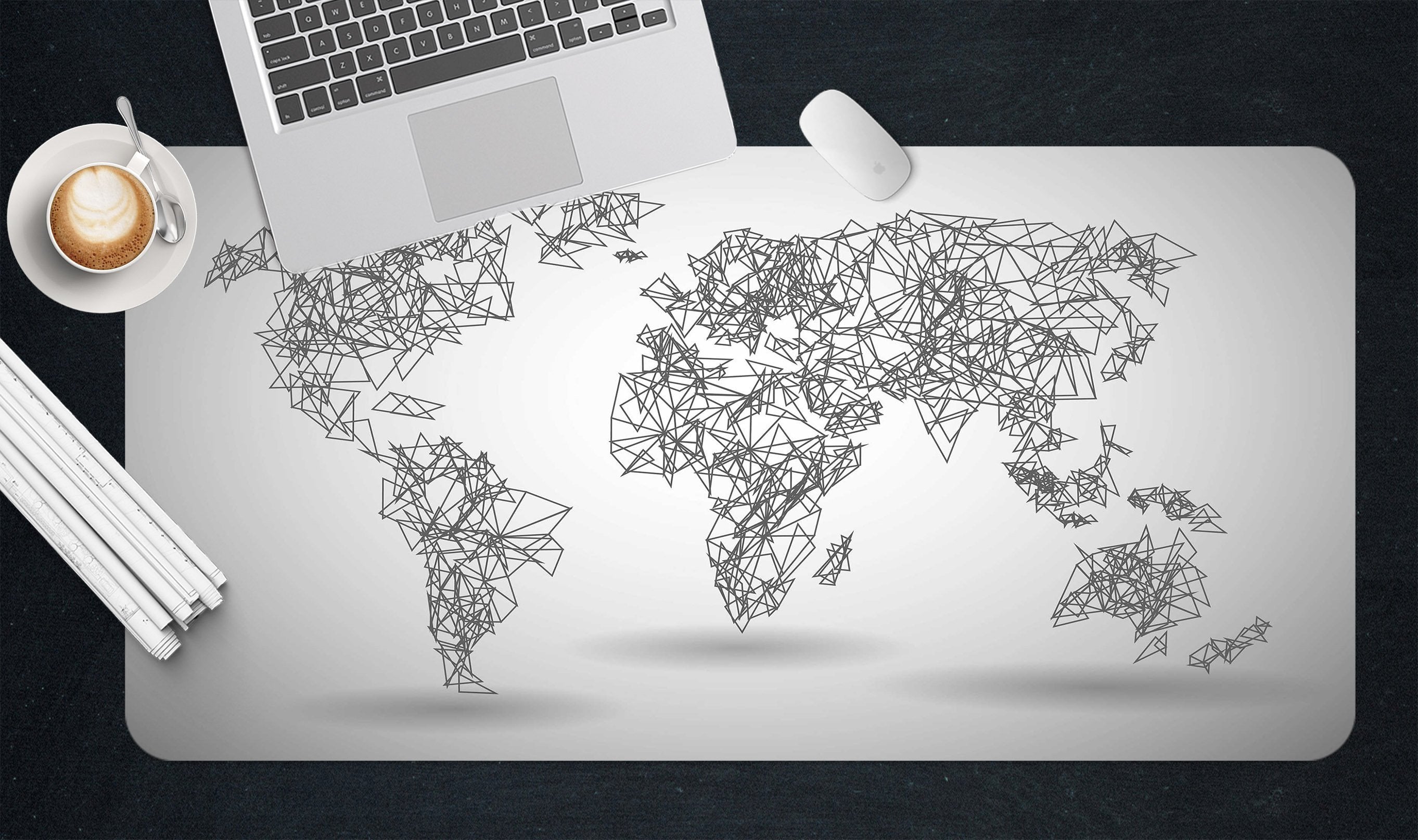 3D Triangle Map 174 Desk Mat Mat AJ Creativity Home