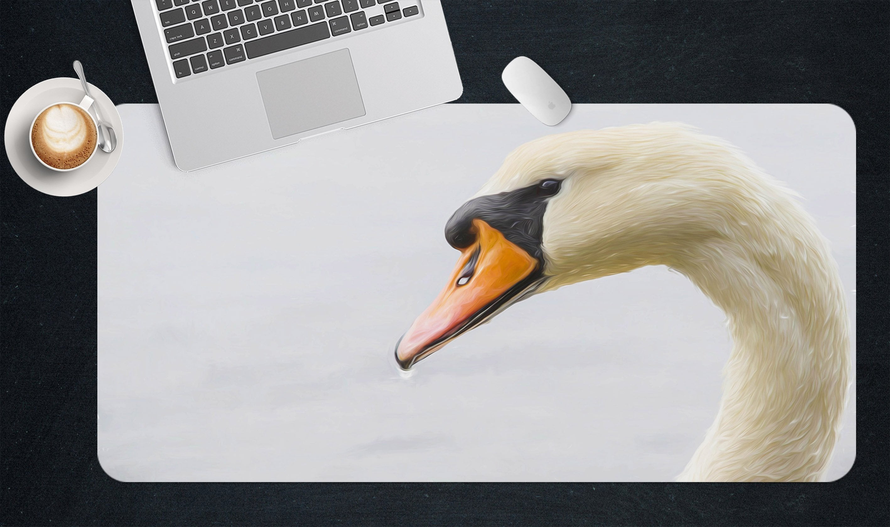 3D Elegant Swan 178 Desk Mat Mat AJ Creativity Home