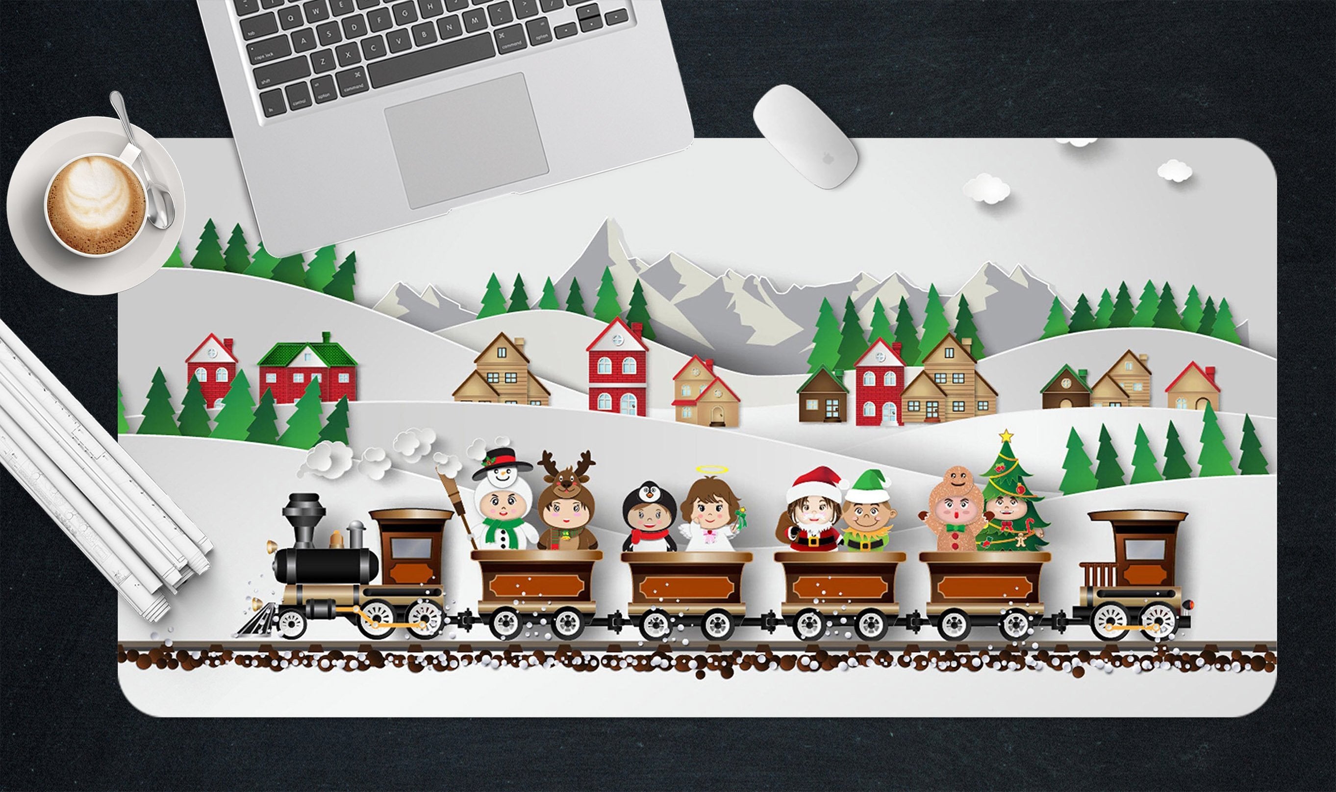 3D Cartoon Train Kid 005 Desk Mat Mat AJ Creativity Home