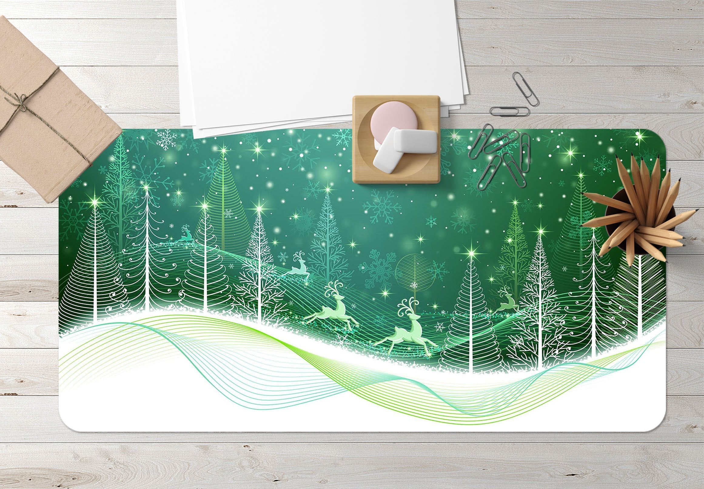 3D Hillside Wave 007 Desk Mat Mat AJ Creativity Home