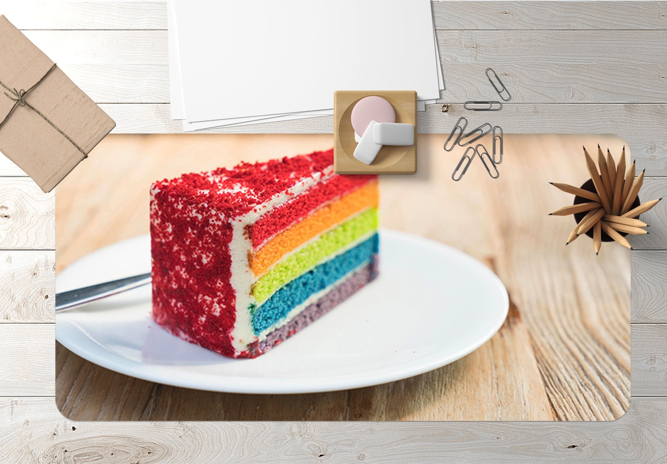 3D Rainbow Cake 030 Desk Mat Mat AJ Creativity Home