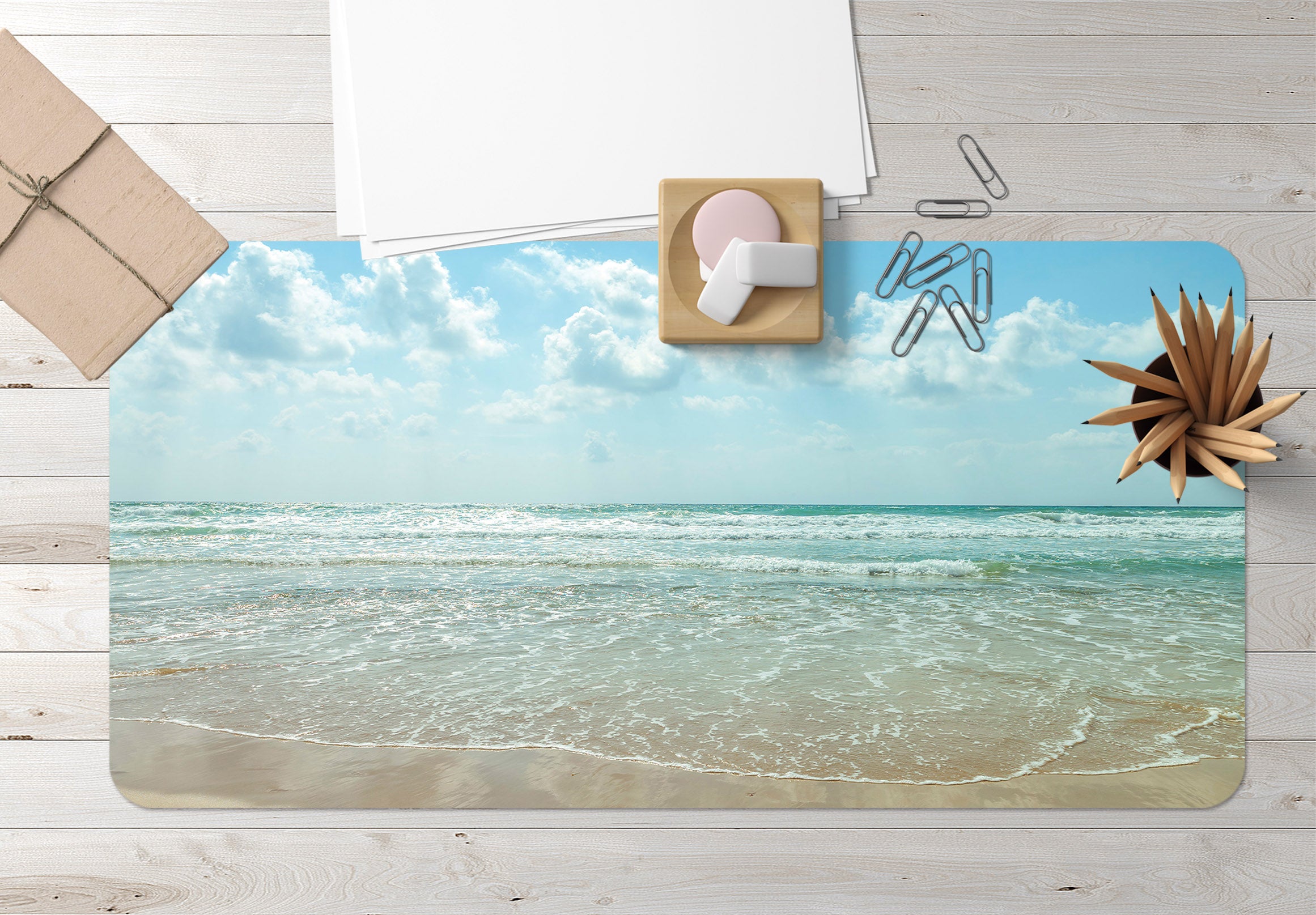 3D Beach Ocean 7742 Assaf Frank Desk Mat