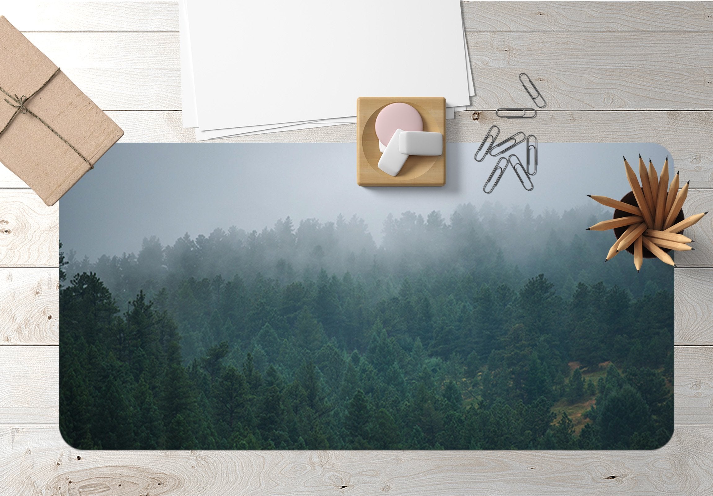 3D Forest Heights 095 Desk Mat Mat AJ Creativity Home