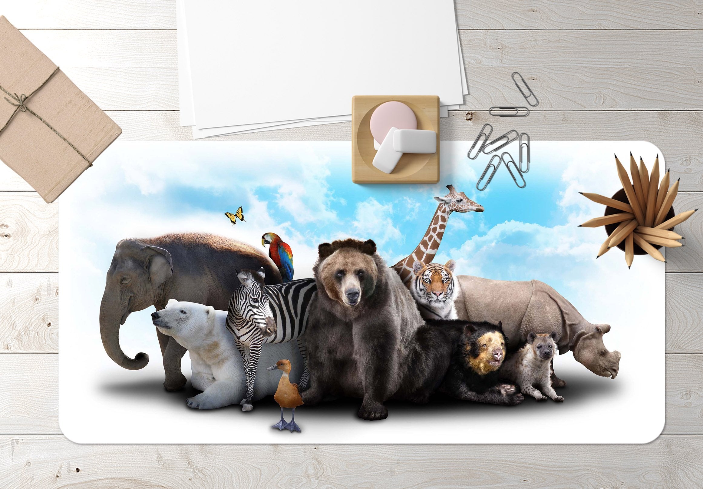 3D Gather Animals 030 Desk Mat Mat AJ Creativity Home