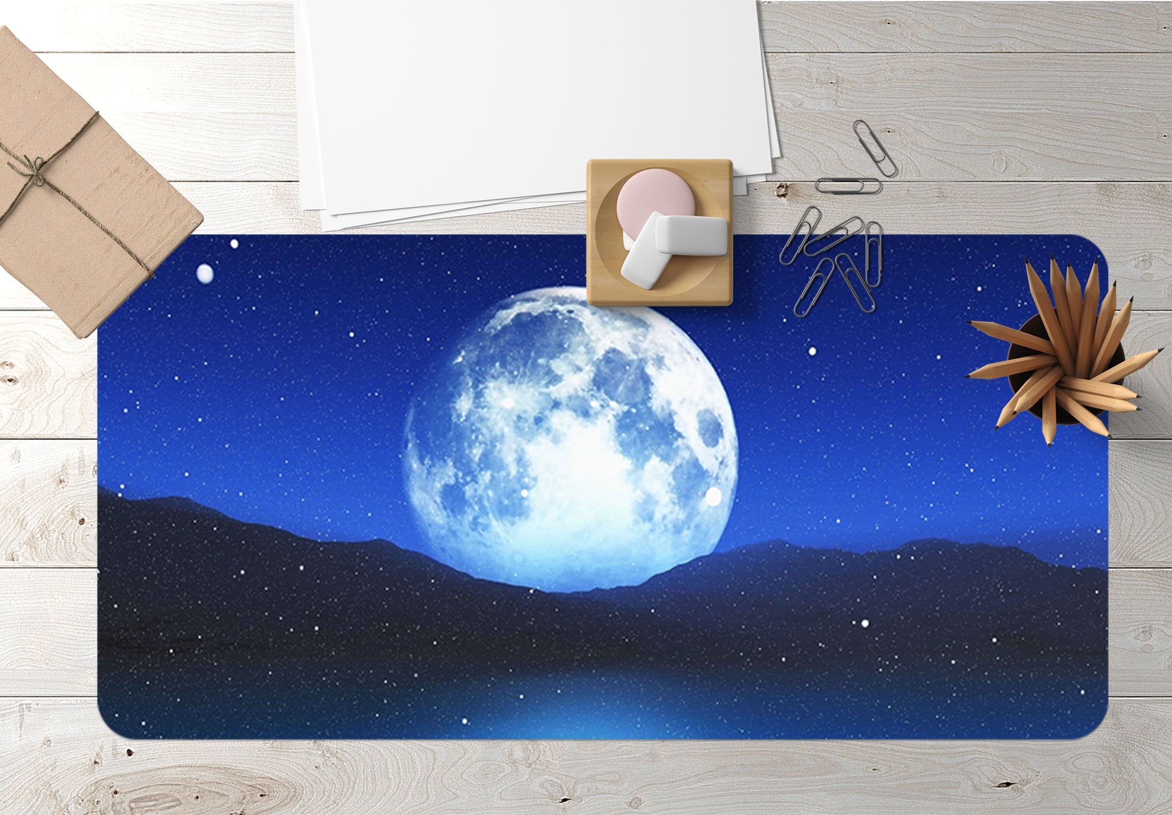 3D Moon Stars 023 Desk Mat Mat AJ Creativity Home