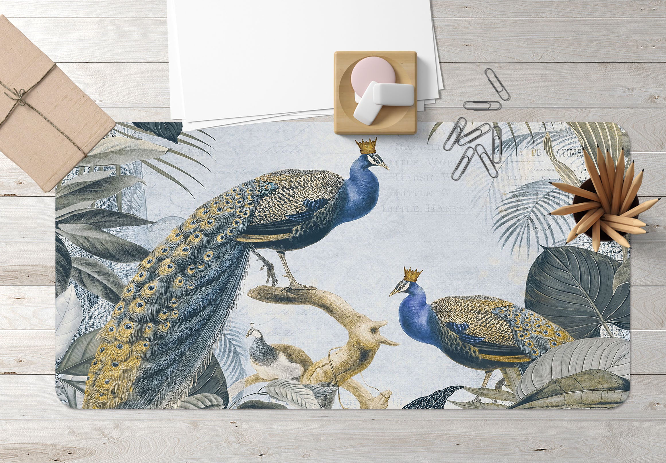 3D Crown Peacock 993 Andrea Haase Desk Mat