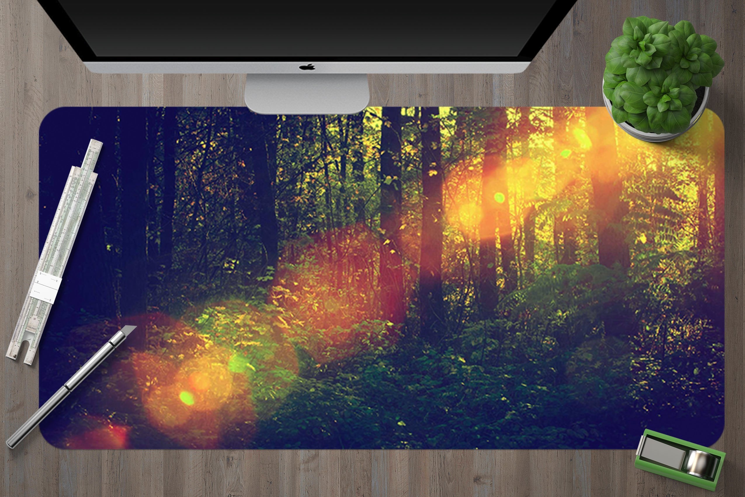 3D Forest Halo 093 Desk Mat Mat AJ Creativity Home
