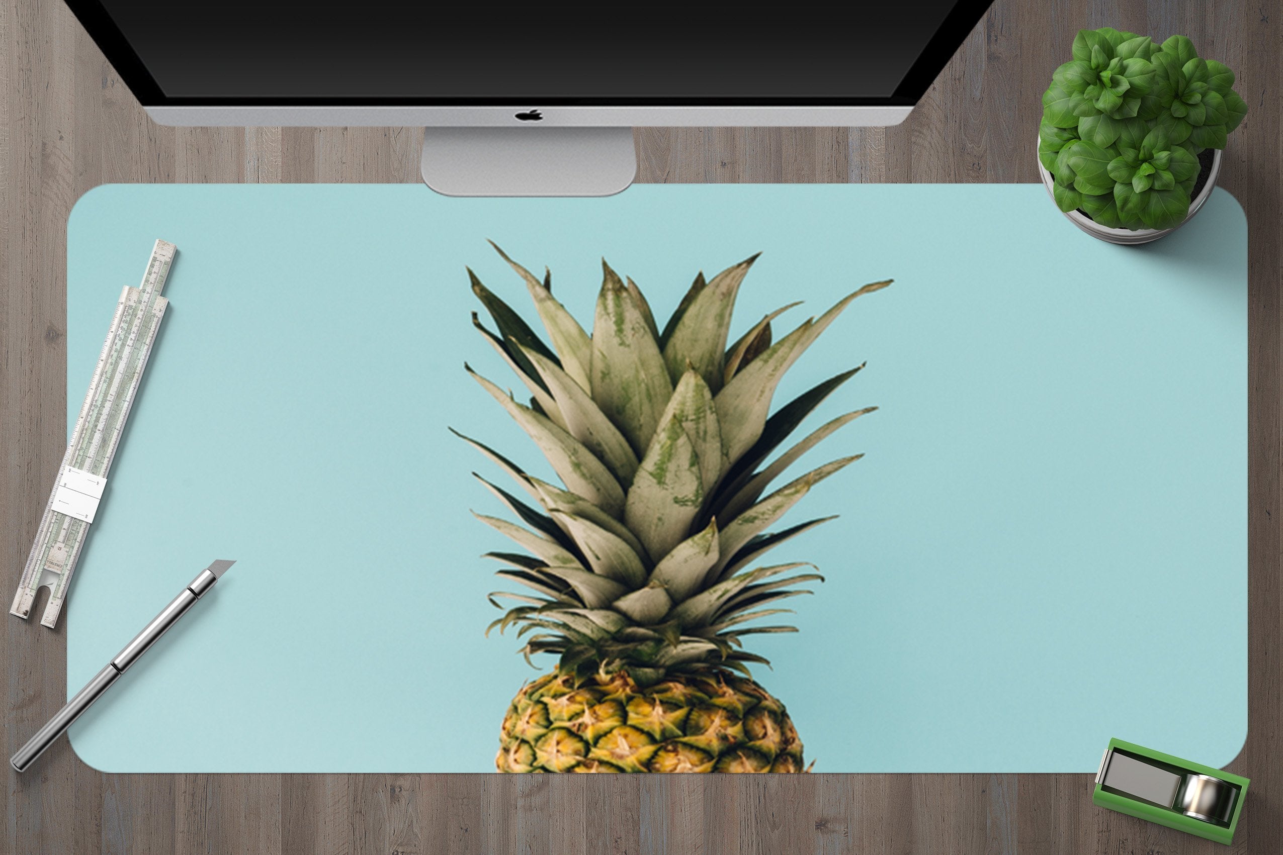 3D Pineapple Flower Trail 068 Desk Mat Mat AJ Creativity Home