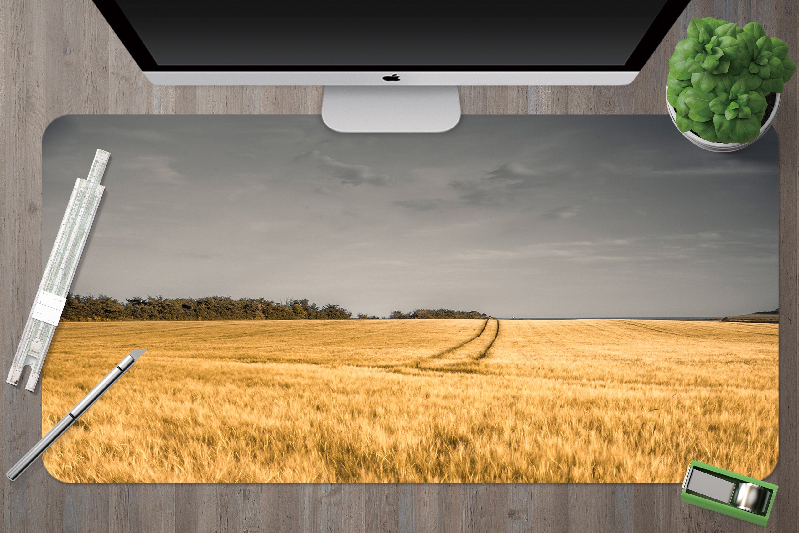 3D Wheat Field 7703 Assaf Frank Desk Mat