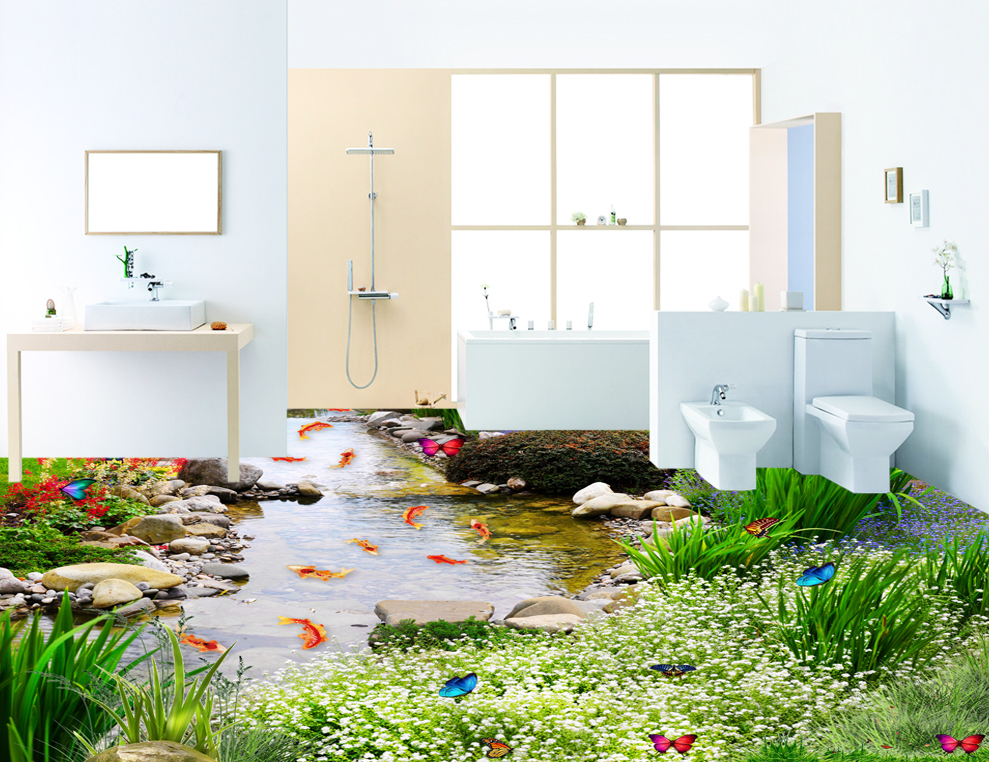 3D Grass Pond 552 Floor Mural Wallpaper Murals Rug & Mat Print Epoxy waterproof bath floor
