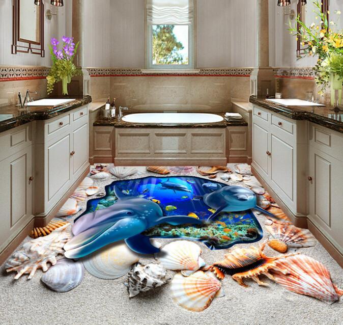 3D Ocean Landscape Floor Mural Wallpaper AJ Wallpaper 2