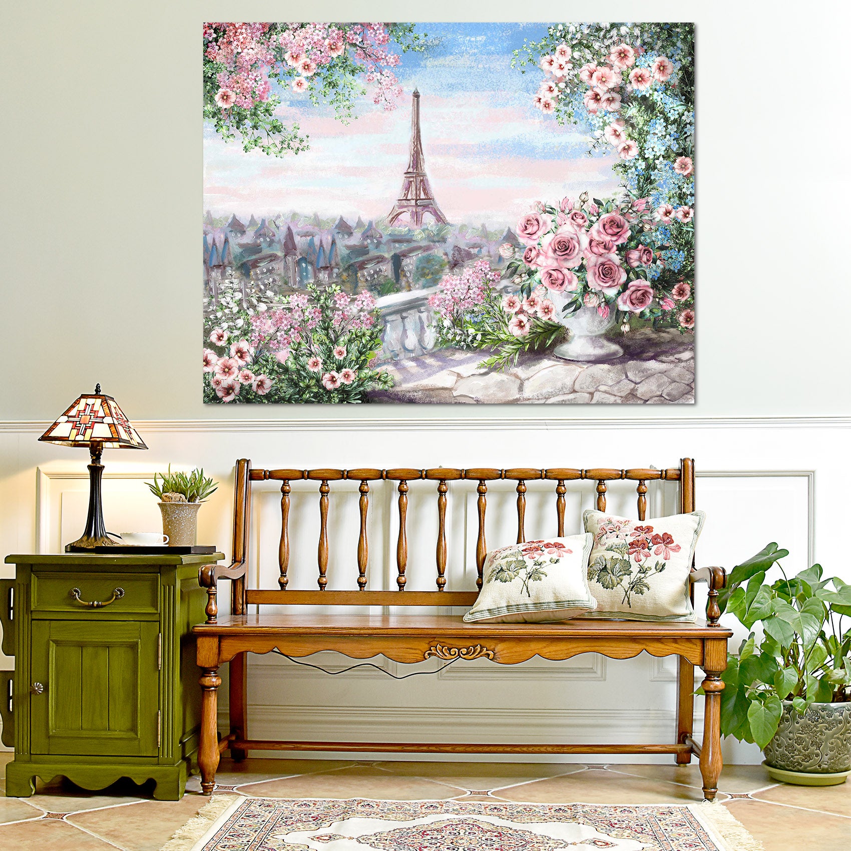 3D Eiffel Tower Rose 1038 Wall Sticker