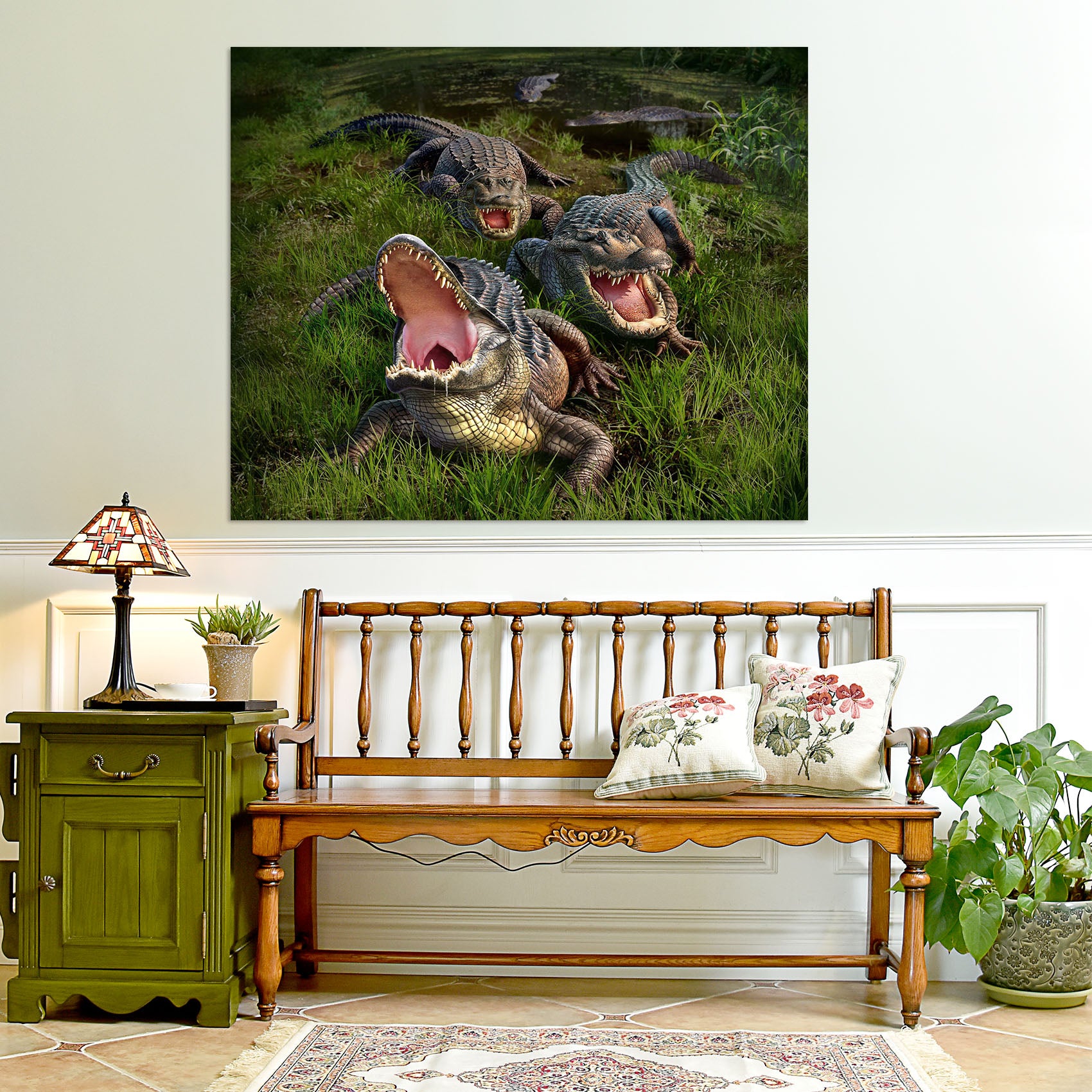 3D Fierce Crocodile 011 Jerry LoFaro Wall Sticker