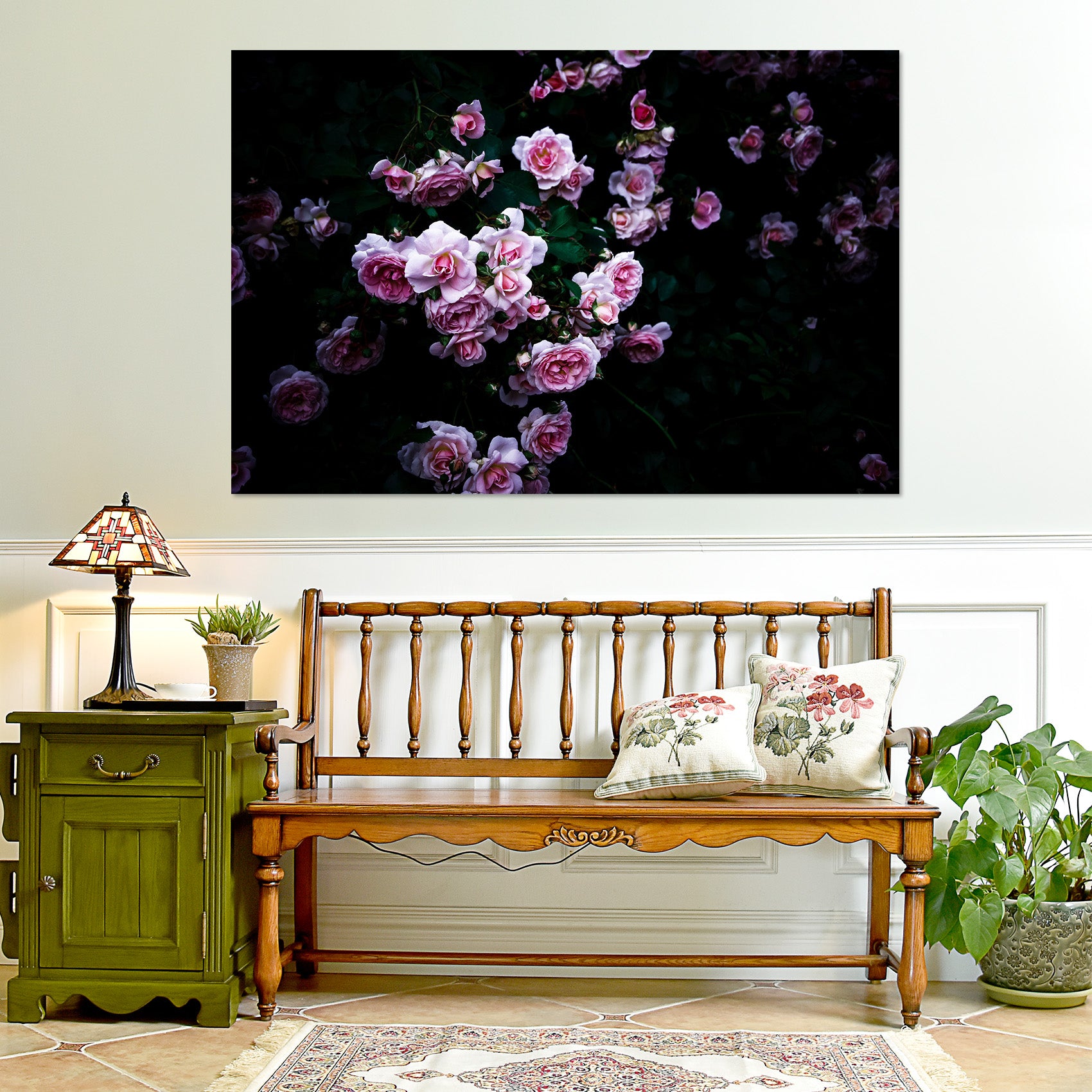 3D Pink Rose 013 Noirblanc777 Wall Sticker