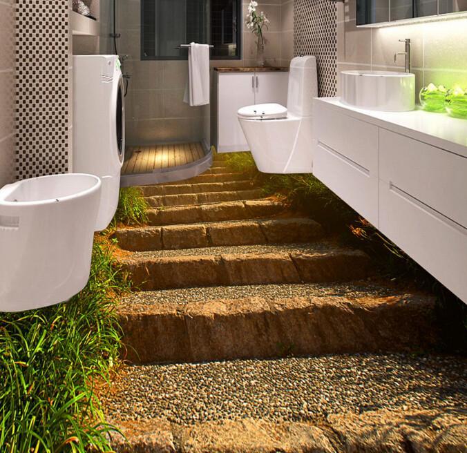 3D Stone Stairs Floor Mural Wallpaper AJ Wallpaper 2