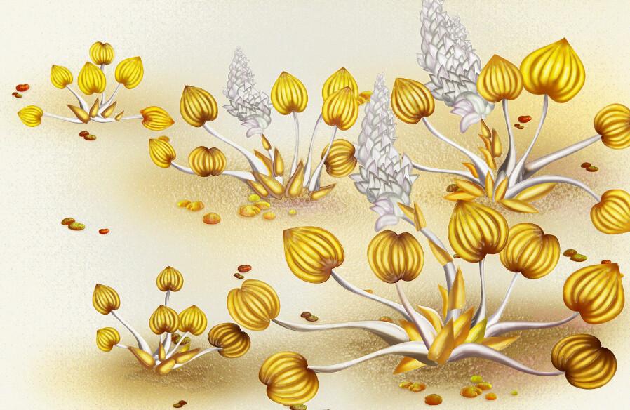 Golden Plants Wallpaper AJ Wallpaper 2