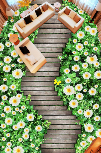 3D Beautiful Bridge 014 Floor Mural Wallpaper AJ Wallpaper 2