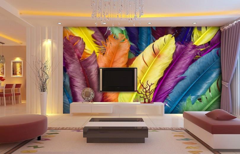 Colorful Feathers Wallpaper AJ Wallpaper