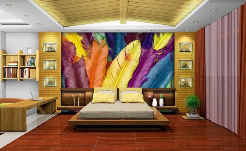 Colorful Feathers Wallpaper AJ Wallpaper