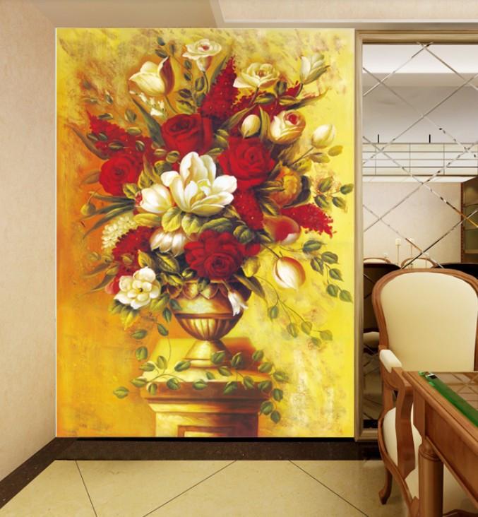 Flowers Painting Wallpaper AJ Wallpaper