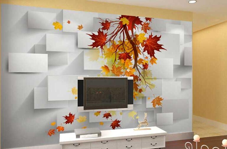 Maple Leaves Rectangles Wallpaper AJ Wallpaper