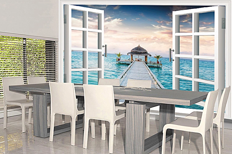 Sea Wood Bridge Wallpaper AJ Wallpaper