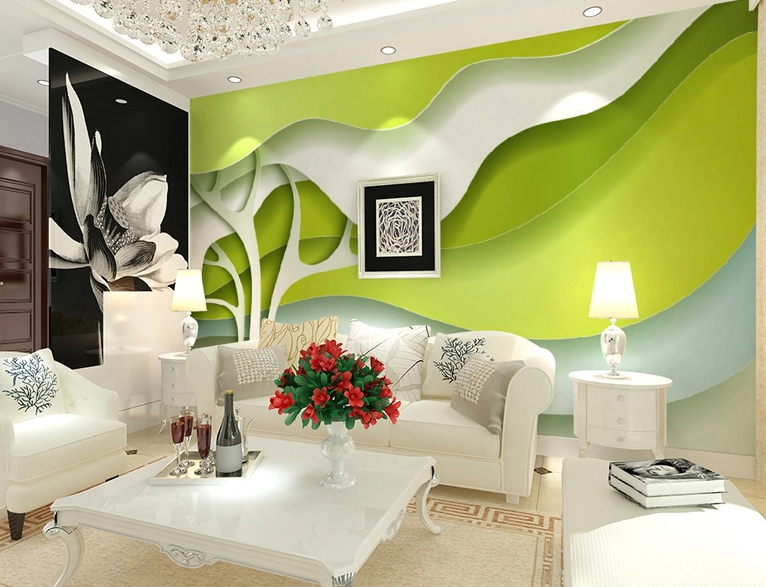 Green White Striped Wallpaper AJ Wallpaper