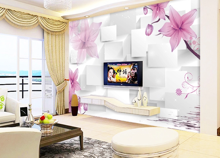 Purple Flowers Wallpaper AJ Wallpaper