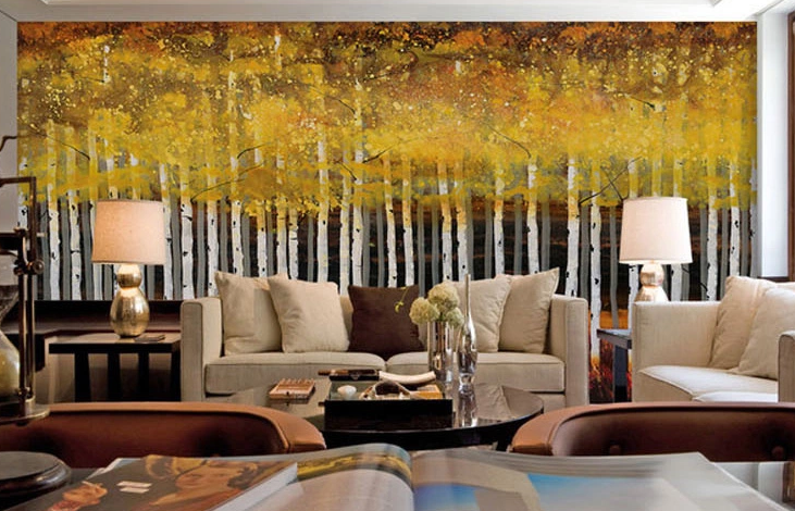 Yellow Birch Forest Wallpaper AJ Wallpaper