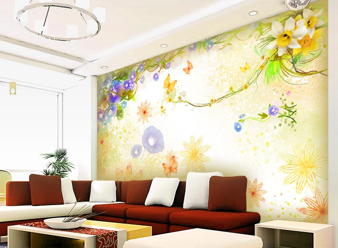 Purple Morning Glories Wallpaper AJ Wallpaper