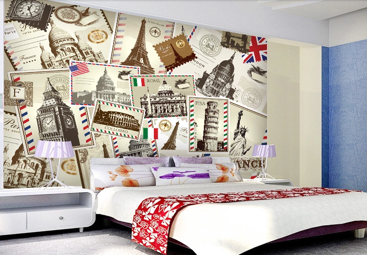 Different Countries Stamps Wallpaper AJ Wallpaper