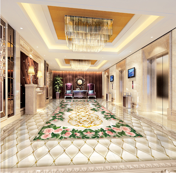 3D Green Leaf 114 Floor Mural Wallpaper AJ Wallpaper 2