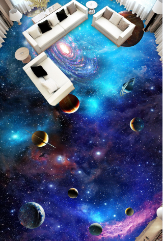 3D Shining Space Floor Mural Wallpaper AJ Wallpaper 2