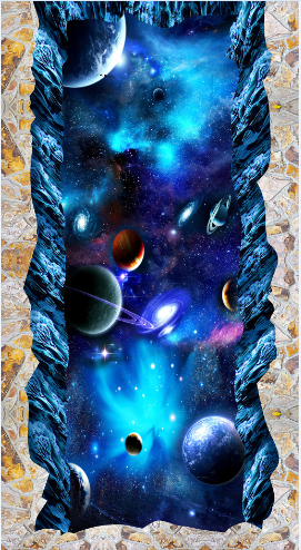 3D Bright Blue Space Floor Mural Wallpaper AJ Wallpaper 2