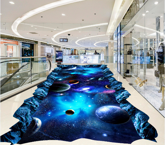 3D Planet 101 Floor Mural Wallpaper AJ Wallpaper 2